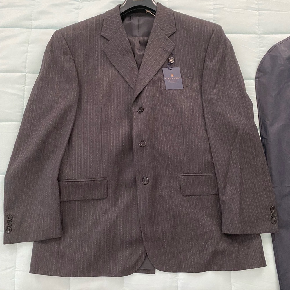 NWT ALEXANDRE LONDON 42S Pinstripe gray suit - Picture 5 of 12